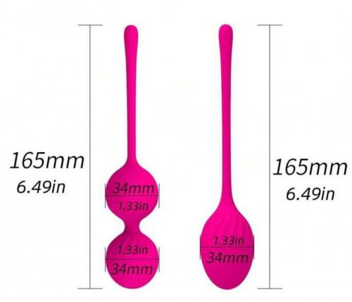 2PC women’s Kegel dumbbell balls for vaginal exercise - hot pink image 2