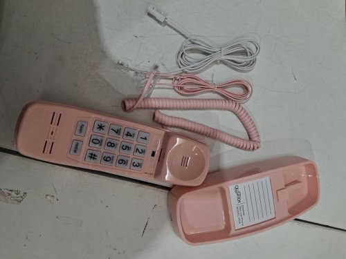 vintage landline telephone with wall plug in - pink (model: 5508) image 3