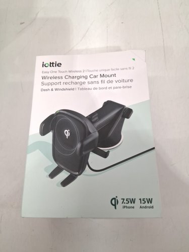 Iottie 2-in-1 Easy One Touch Wireless Dash and Windshield Phone Charging Car Mount - 15W for Android / 7.5W For Iphone - Black (MODEL: HLCRIO142) image 2