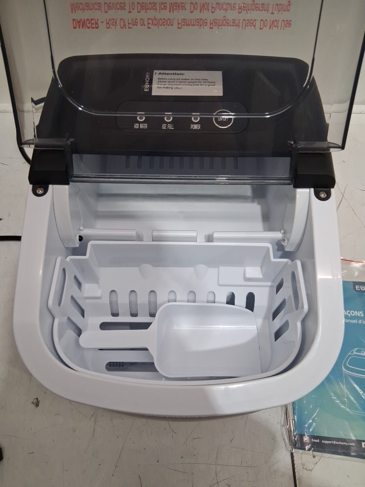 EUHOMY Countertop Ice Maker Machine - MAKES 26LB/Day - BLACK (MODEL: im-06d/IM001-Bbl-CAEH) image 6