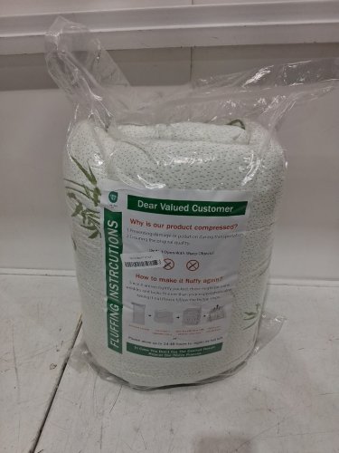 Premium BAMBOO MATtRESS TOPPER for Back Pain - QUEEN (60" x 80") - white/green image 2
