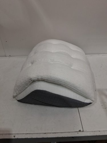 Shinnwa Dual-Layer Memory Foam Knee Wedge Pillow for back sleeping - 23.5" x 18.8" x 8" - White/Grey image 3