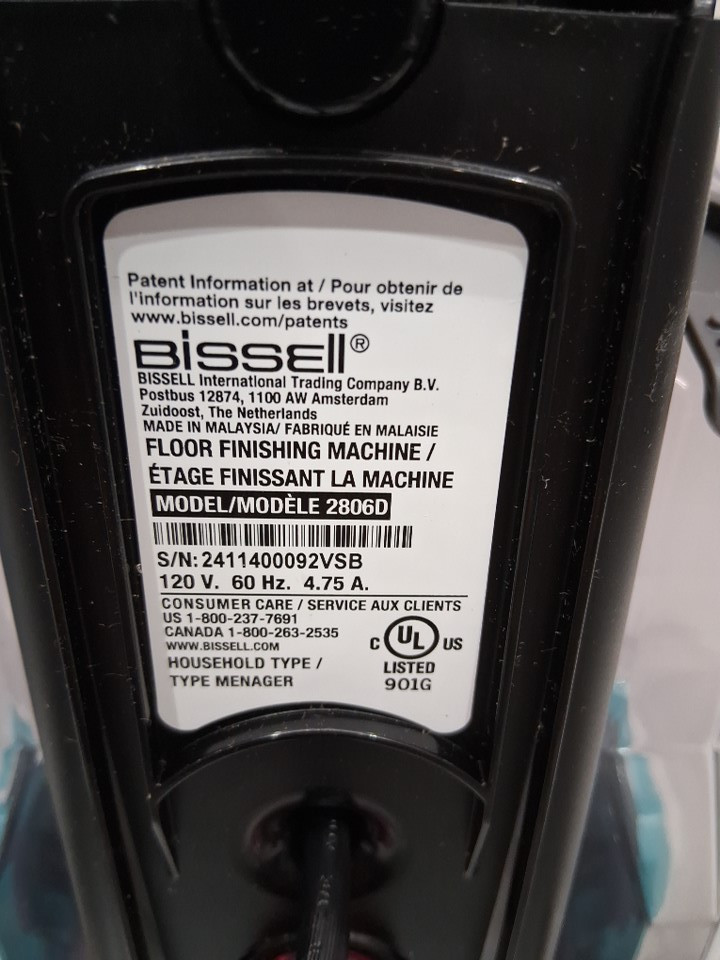 BISSELL POWERCLEAN TURBOBRUSH PET COMPACT CARPET CLEANER - BLACK/BLUE (MODEL: 2806D) image 5