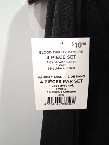 4PC BOYS PARTYHOLIC BLOOD THIRSTY VAMPIRE COSTUME SET - ONE SIZE - BLACK / RED image 3
