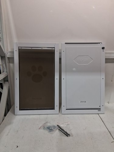 X-Large Pet Doorwith Three Magnetic Flaps and Metal Frame - 17.2"x28"x3" - white (model: cwm07-3xl) image 3