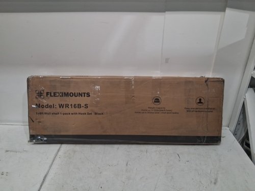 2PK Fleximounts Classic Metal Wall Shelving - 150LBS CAP - 1FT x 6FT - Black (Model: WR16B-S) image 3