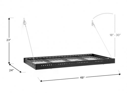 newage Pro Series Wall Mounted Steel Shelf - 2FT x 4FT - 600lbs cap - Black (Model: 40804) image 3