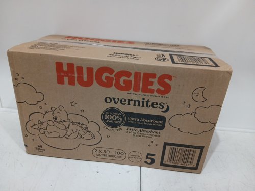 100PK HUGGIES OVERNITES NIGHT TIME BABY DIAPERS - SIZE 5 (27lb+) - WINNIE THE POOH - (model: 5454702) image 2