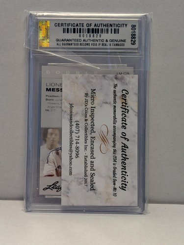 MESSI & RONALDO EXCLUSIVE EDITION FIFA CARD - JDCC GEM MINT 10 - 2022 LEAD LEGENDS #LM-CR image 3
