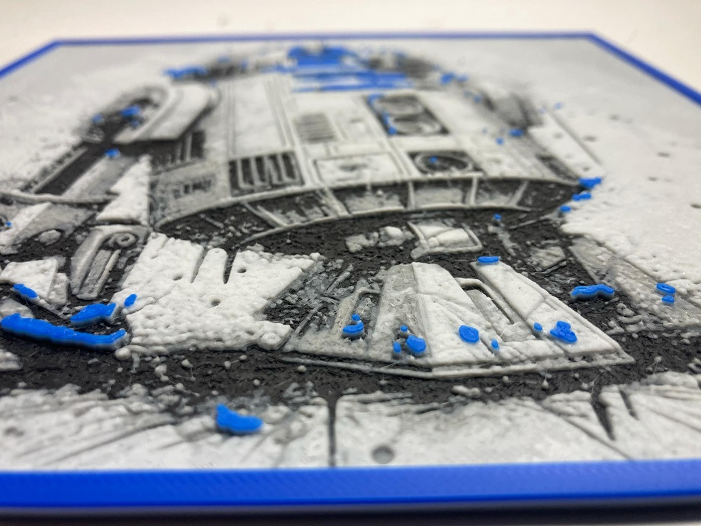 8"x8" 3D Printed- R2D2 - Star Wars - Textured Photo image 2