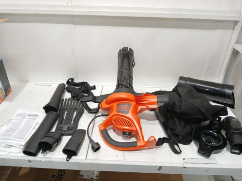 BLACK AND DECKER CORDED ELECTRIC LEAF BLOWER/VACUUM/MULCHER - 250MPH/12AMP - BLACK/ORANGE (MODEL: BV6600) image 3