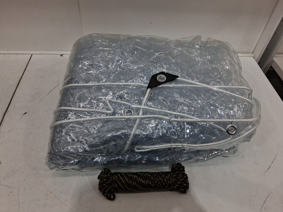 Outdoor Clear Water/Windproof Tarp Curtain - 8FT x 8FT - Clear image 3