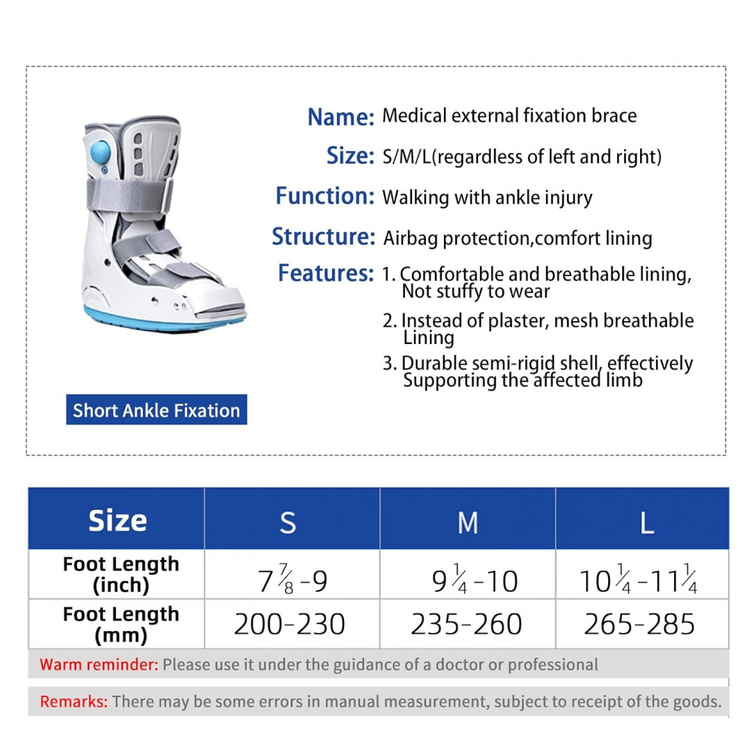 Aircast Walker Fracture Boot, Medical Inflatable Walking Boot - MED - teal/grey image 2