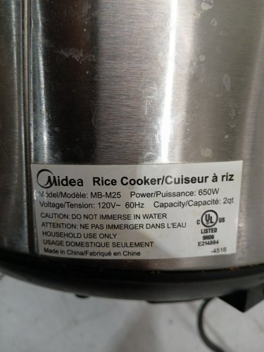 midea RICE COOKER ALL-IN-ONE POT WITH 12 COOKING PROGRAMS - 120V/5qt - BLACK (MODEL: MB-M25) image 8