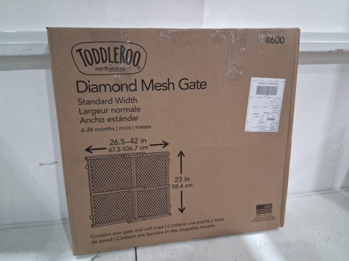 toddleroo by North States Diamond Mesh safety Gate - 26.5" - 42" x 23" - wood (model: 4600) image 4