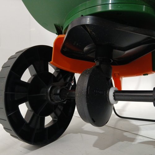 SCOTTS FOLDABLE TURF BUILDER, EDGEGUARD MINI BROADCAST SPREADER/SEEDER - 5000 SQ FT - GREEN/BLACK (MODEL: LB15267) image 4