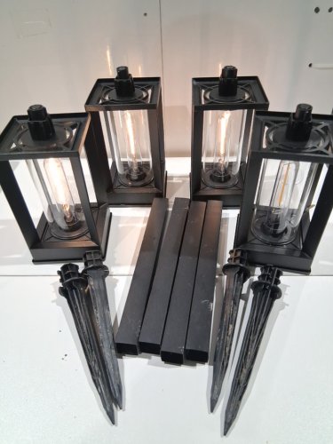 4PK naturally solar vintage style Led pathway light - 25lm - black (model: 1937955) image 4