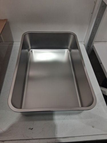 ZUHUCPTS STAINLESSS STEEL Litter Box FOR CATS & RABBITS - 23.5" x 15.5"  - SILVER image 3