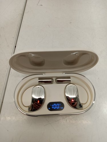 ADYOOM AI LANGUAGE TRANSLATION WIRELESS BLUETOOTH EARBUDS - ON EAR HEADPHONES - off white (MODEL: YYK-Q39) image 3