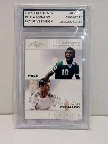PELE & RONALDO EXCLUSIVE EDITION FIFA CARD - JDCC GEM MINT 10 - 2022 LEAF LEGENDS #P-CR image 2