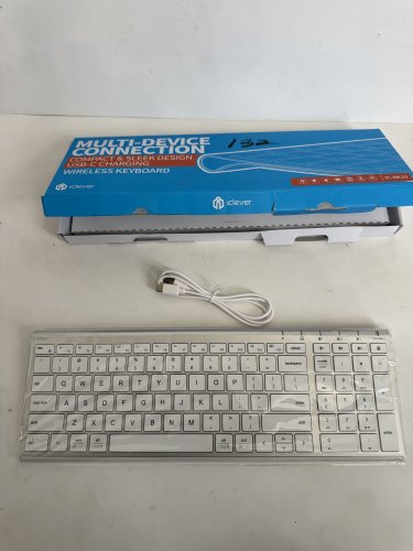 ICLEVER MULTI-DEVICE COMPACT WIRELESS BLUETOOTH KEYBOARD - WHITE (MODEL: BK10 SE) image 3
