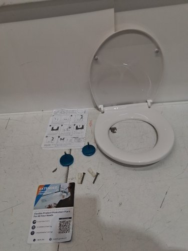 Garvee Round Toilet Seat with Soft Close - 14.5" x 16" - white - (model: pho-16ex3qux) image 4