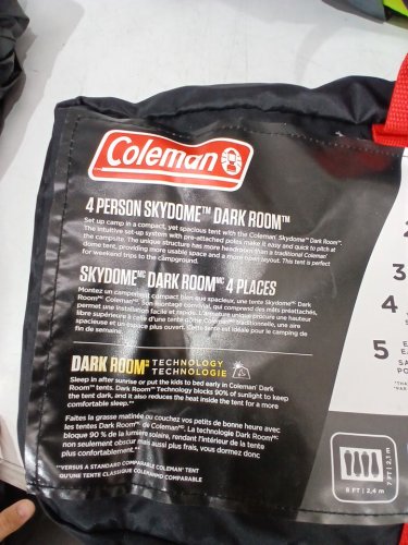 COLEMAN SKYDOME 4 PERSON water-resistant TENT - DARKROOM/multicolor (MODEL: 2000038173) image 14