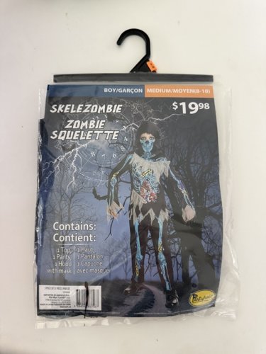 3PC BOYS PARTYHOLIC SKELEZOMBIE COSTUME - MEDIUM (8-10) - BLACK/BLUE (STYLE: 13164) image 2