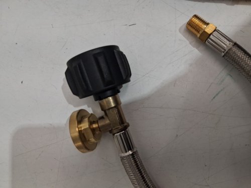 2PK 1ft propane gauge hose - 1/4 male NPT for 2-stage auto changeover regulator FOR 5-40lb propane tank (model:FQ02BG) image 4