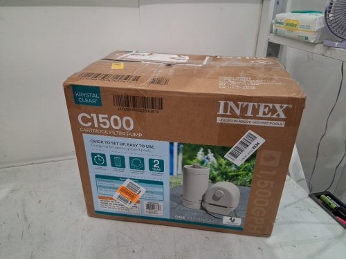 INTEX C1500 KRYSTAL CLEAR CARTRIDGE FILTER PUMP FOR ABOVE GROUND POOLS - 1500GPH PUMP FLOW RATE - white (model: fp635 / 26635eg) image 2