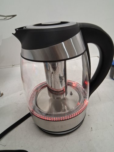 CHEFMAN CORDLESS ELECTRIC custom temp GLASS KETTLE WITH TEA INFUSER - 1.8L - STAINLESS STEEL (MODEL: RJ11-17-CTI-RL-ca-am) image 3