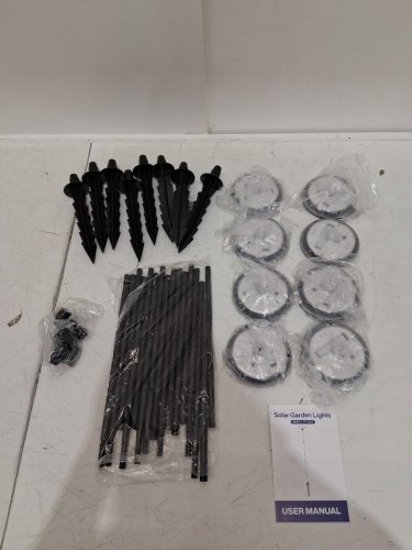 8pk letmy outdoor solar pathway lights - 16"-25" - black (model: tpl066) image 3