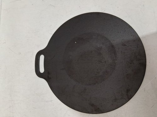 victoria cast iron tawa griddle with handle  - seasoned with flax seed oul - 12" - black image 5