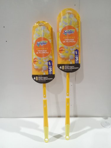 2 Swiffer Duster Kit with 3ft Extendable Handle & Heavy Duty Duster refills - for Hard to Reach Places - 8 refills total image 2