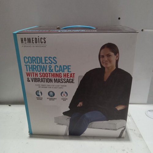 Homedics CORDLESS THROW & CAPE with HEAT and soothing VIBRATION massage - BLACK (Model: hcm-trw210hbf) image 2