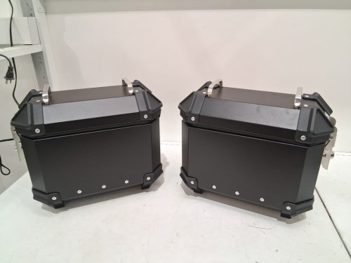 2pk Aluminum Alloy Motorbike Motorcycle Side Case Saddlebag Box with Safety Lock and Handle - 9L each - Black - (Model: Oreiletbgi9meqw64-11) image 2