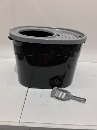 IRIS USA Top Entry Cat Litter Box - 46L - Black/Gray - (MODEL: TECL-20) image 3
