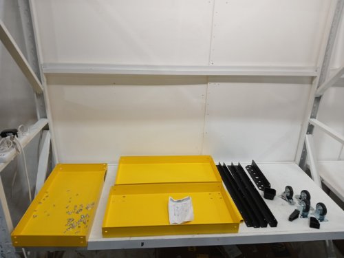 litekon tool storage cart on wheels with 300lbs capacity - 14" x 26" x 29" - yellow/black (model: kf620007-01) image 3