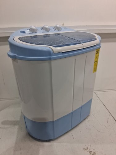 PYLE PURE CLEAN MINI TOP LOAD PORTABLE WASHER & SPIN DRYER - 7.7LBS CAPACITY / 110V - WHITE/BLUE (MODEL: PUCWM22) image 3