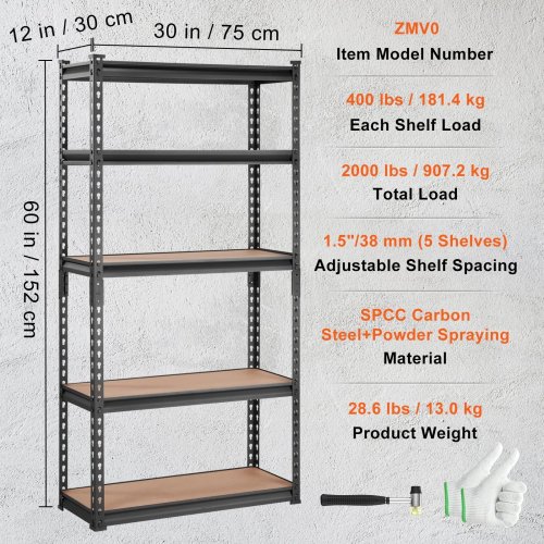 steel wire shelf Storage Shelving Unit, 5-Tier Adjustable Heavy Duty Garage Shelves - 2000 lbs Capacity - black (model: zmV0) image 2