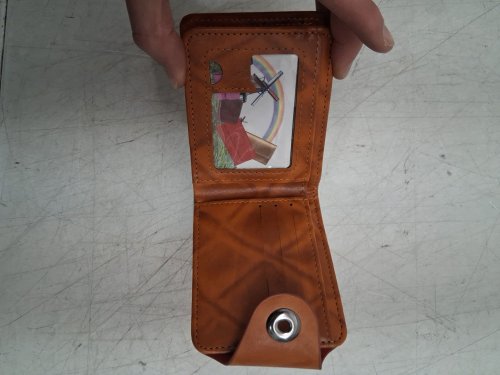 Men's US One-Hundred-Dollar Bill Short Wallet - 4" x 5" - BROWN image 4