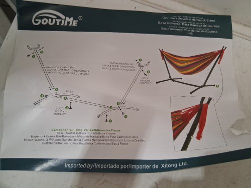 goutime double camping hammock with stand and carry bag - 9ft, 450lbs max - multicolor - (model: sw-dh588tro) image 10