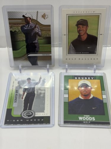4 ASSTD TIGER WOODS GOLF CARDS image 2