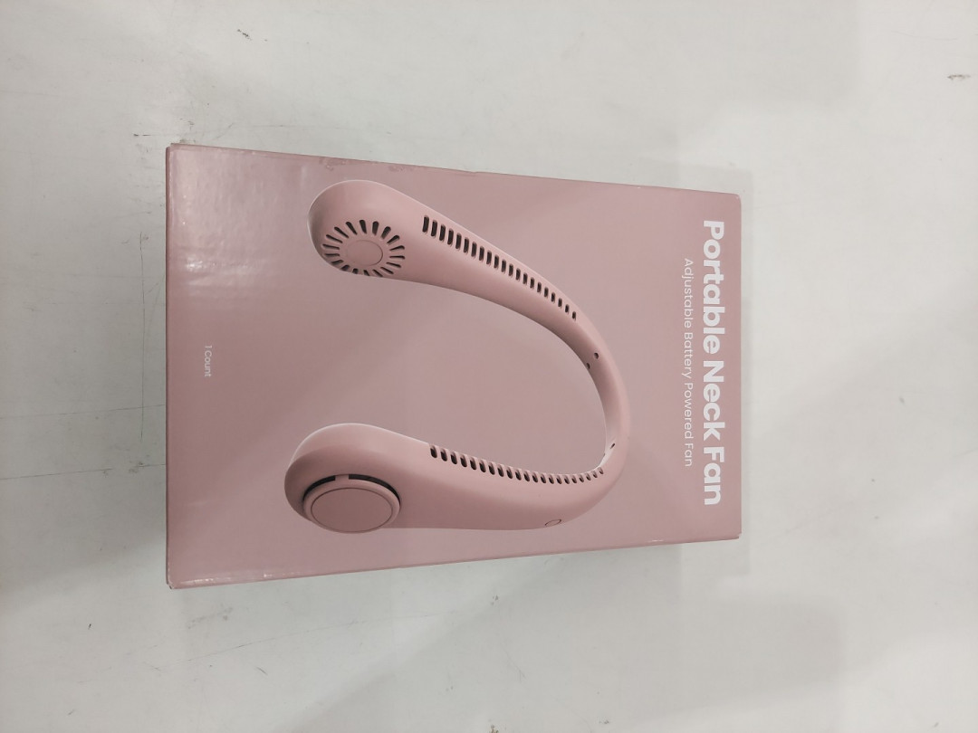 GEMS rechargeable portable 3-SPEED neck fan - PINK image 2