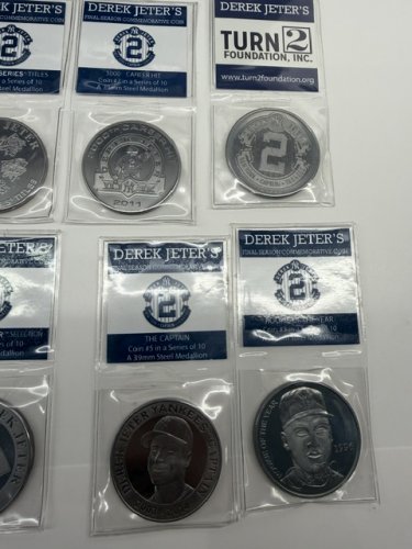10 COIN WITH FRAME DEREK JETER NEW YORK YANKEES FAREWELL END OF CAREER COIN SET FROM HIGHLAND MINT image 3