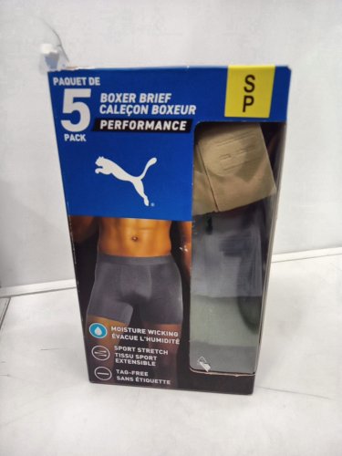 4PK MENS PUMA MOISTURE WICKING BOXER BRIEFS - SMALL - ASSORTED COLORS- (STYLE:4991000) image 2
