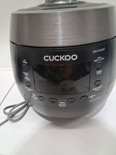 CUCKOO TWIN PRESSUE RICE COOKER/WARMER - 6 CUP CAPACITY - BLACK (MODEL: CRP-RT0609F) image 4