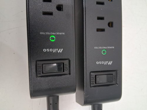 2PK Mifaso Surge Protector Power Bars with 6 Outlets, 2 USB-A, and 2 USB-C Ports - 10FT Braided Cable - Black (Model: MFS311B2) image 4