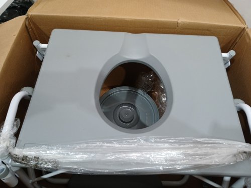 guardian bariatric drop arm commode with pot and lid- 1000lb maximum- grey/white (model: ‎G1-400BDX1) image 4