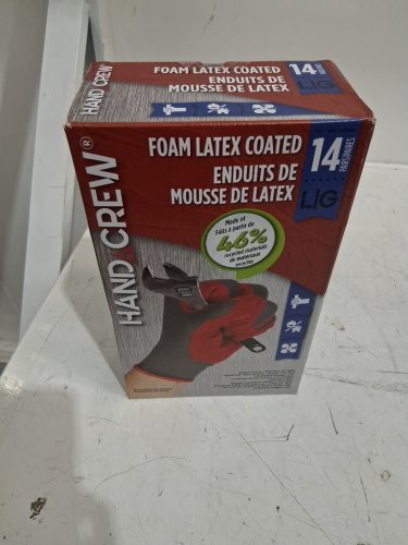 14PR HAND CREW FOAM LATEX COATED WORK GLOVES - large - RED/GREY/BLACK (MODEL: 1769987) image 2